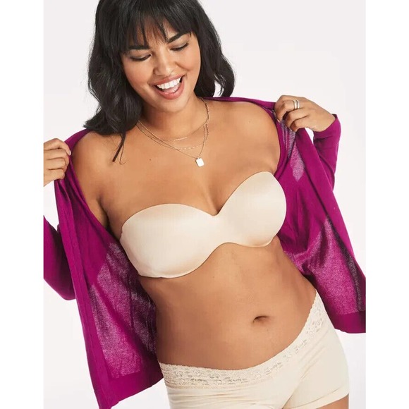 Size 34C Maidenform Strapless Bra Live Luxe Extra Coverage Multiway Women DM9472 - Picture 1 of 9
